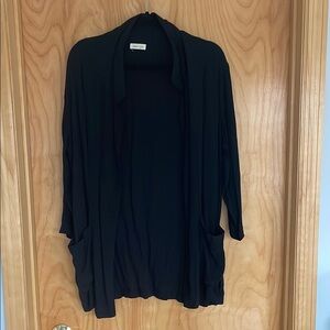 Black 3/4 arm length Open Front Cardigan